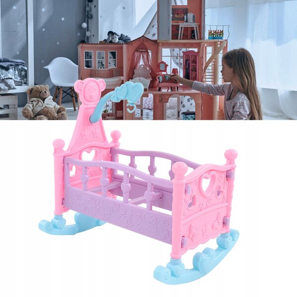 Lettino per Bambole Miniatura in Legno per Casa delle Bambole e Giochi di Ruolo