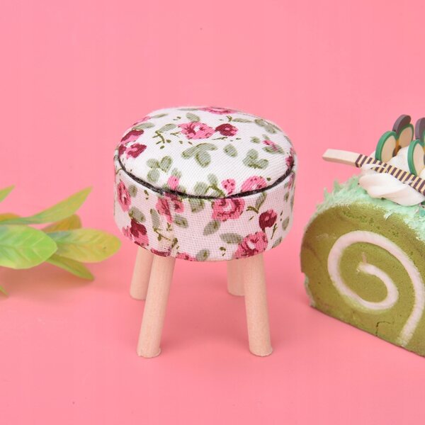 Miniaturale Mobili in Legno Scala 1:12 per Case delle Bambole - Elegante sgabello
