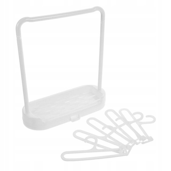 Set 6 Mini Appendiabiti in Plastica Bianca per Vestiti di Bambole, Portatile e Compatto