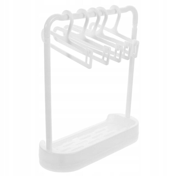 Set 6 Mini Appendiabiti in Plastica Bianca per Vestiti di Bambole, Portatile e Compatto