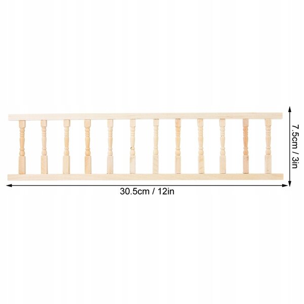 Mini Mobili in Legno con Corrimano per Casa delle Bambole 1:12 - Accessori Decorativi