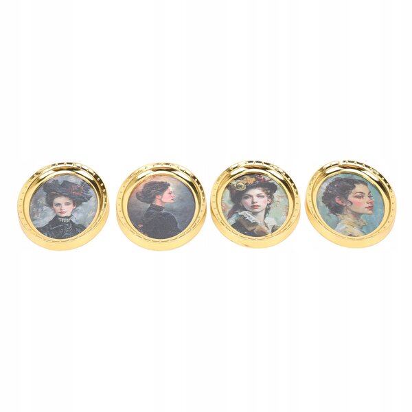 Set 4 Cornici per Foto in Scala 1:12 per Casa delle Bambole con Stampe Realistiche