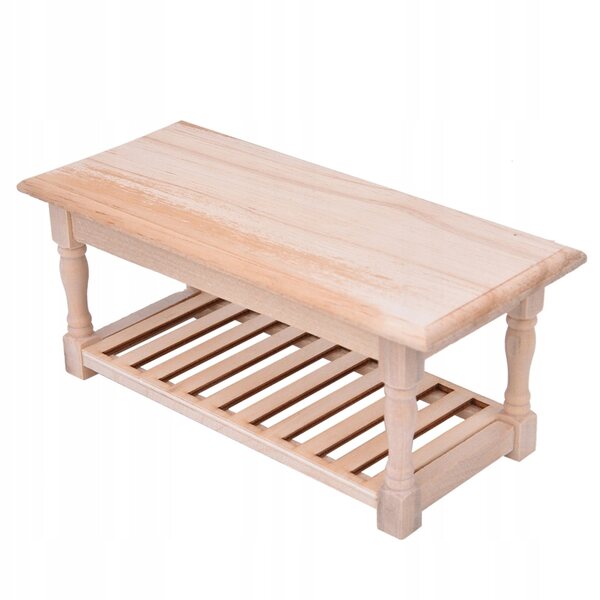 Mini tavolino in legno 1:12 per casa delle bambole resistente e dettagliato