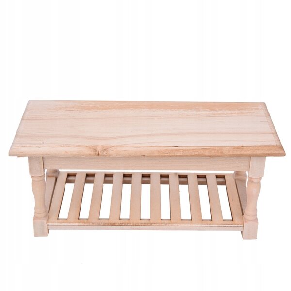 Mini tavolino in legno 1:12 per casa delle bambole resistente e dettagliato
