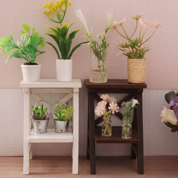 Mini Stendino per Fiori in Legno per Casa delle Bambole, Realistico e Artigianale