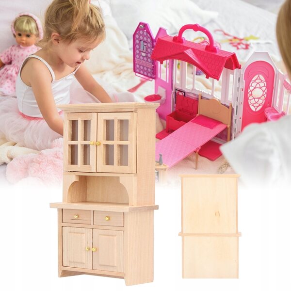 1:12 Miniatur-Holzschrank für Puppenhaus, elegant und langlebig