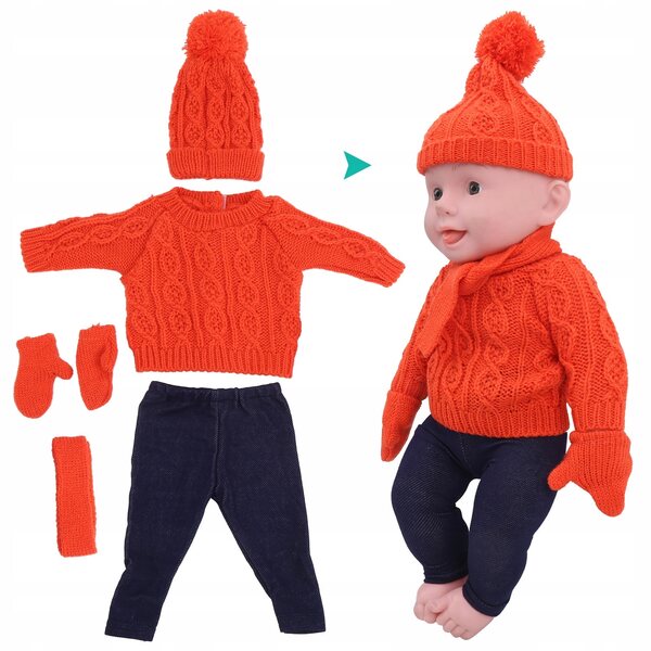 Puppenkleidungs-Komplettset mit Pullovern, Hosen und Modeaccessoires