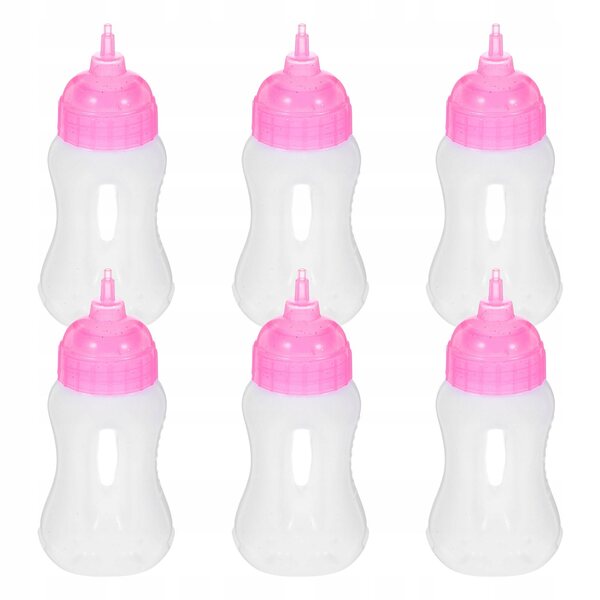 Set di 6 Mini Bottiglie per Bambole in Plastica per Gioco e Role Play Bambini