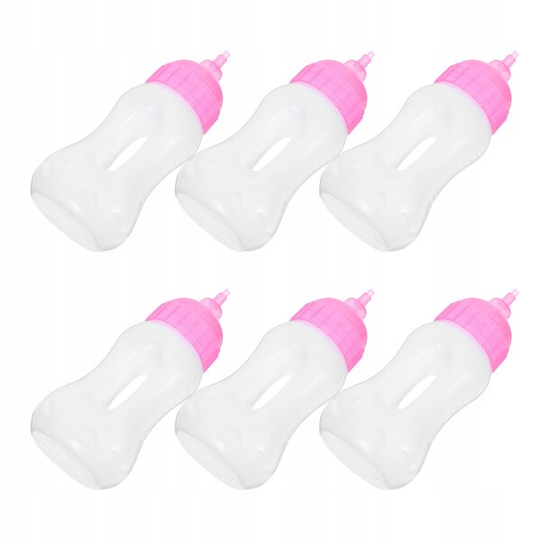 Set di 6 Mini Bottiglie per Bambole in Plastica per Gioco e Role Play Bambini