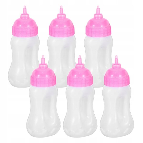 Set di 6 Mini Bottiglie per Bambole in Plastica per Gioco e Role Play Bambini