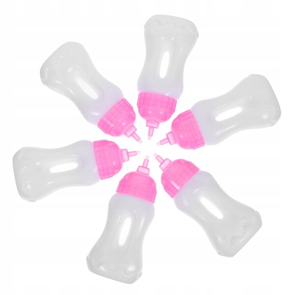 Set di 6 Mini Bottiglie per Bambole in Plastica per Gioco e Role Play Bambini