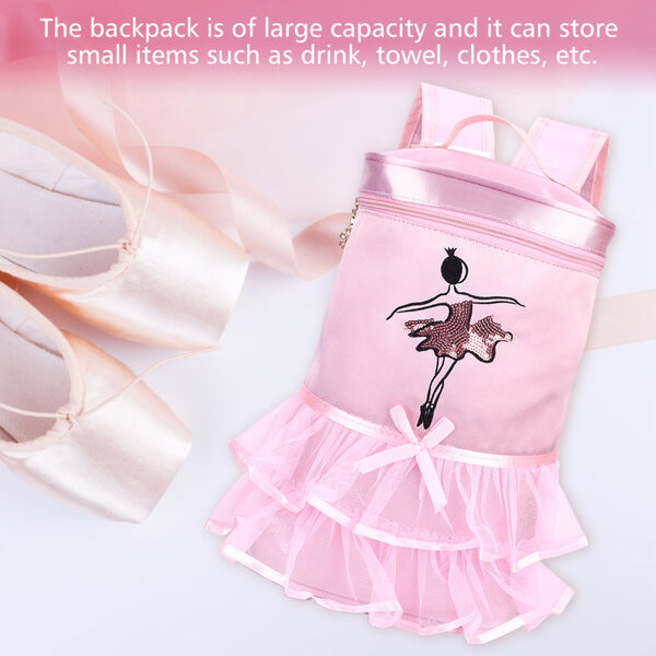 Satin-Rucksack mit Ballerina-Design für Kinder – praktisch und zart