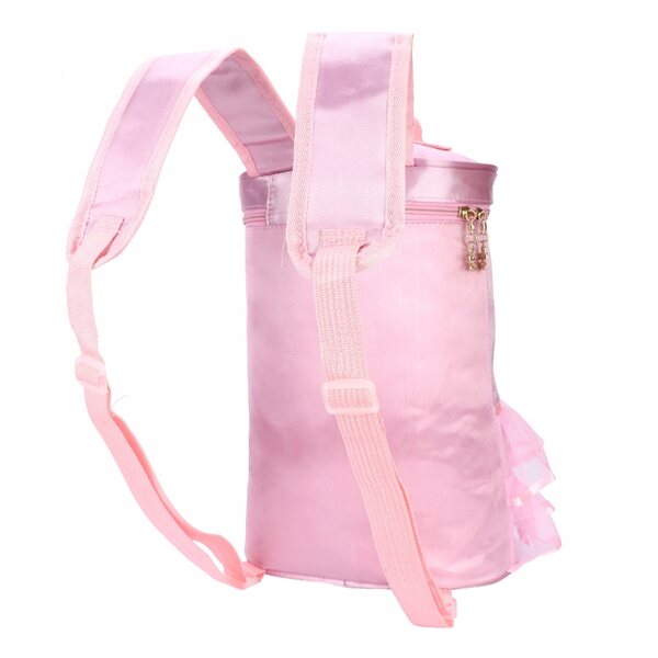 Kinder-Ballettrucksack aus Satinstoff mit Ballerina-Aufdruck und Pailletten