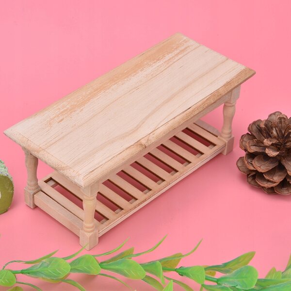 Miniature 1:12 Tavolino in Legno per Casa delle Bambole Accessori Decorativi