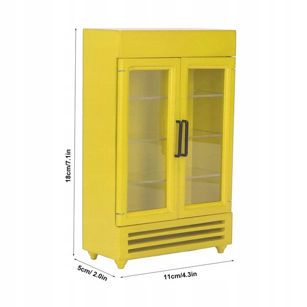 Miniatura frigorifero in legno per case delle bambole Exquable portatile