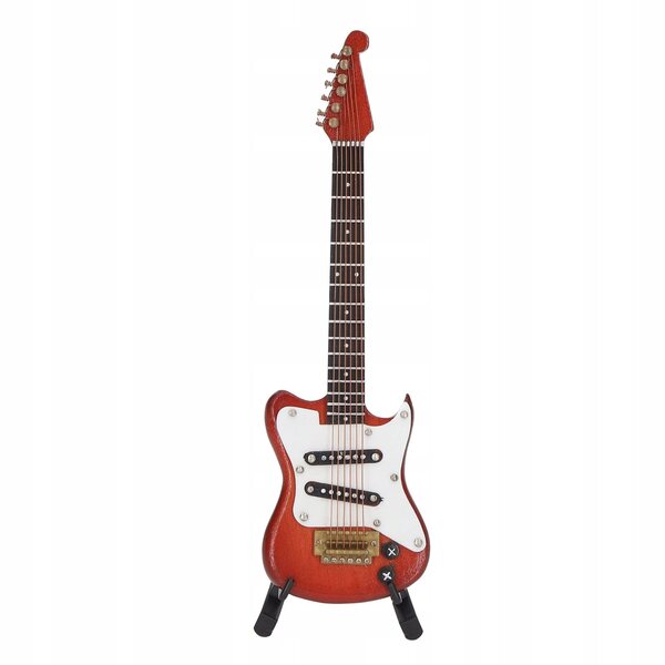 Miniatura chitarra in legno per casa delle bambole, leggera e raffinata