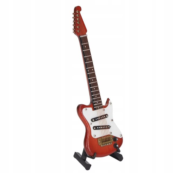 Miniatura chitarra in legno per casa delle bambole, leggera e raffinata
