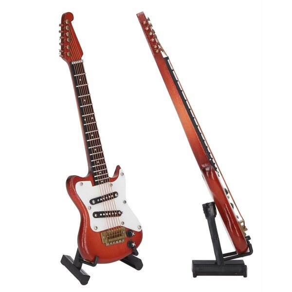 Miniatura chitarra in legno per casa delle bambole, leggera e raffinata
