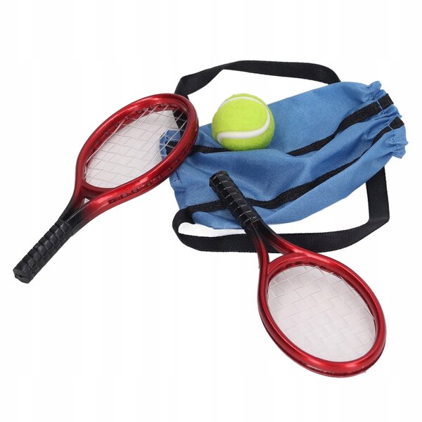 Mini-Tennisschläger-Set für 1:12 Puppen mit Ball und Plastiktüte