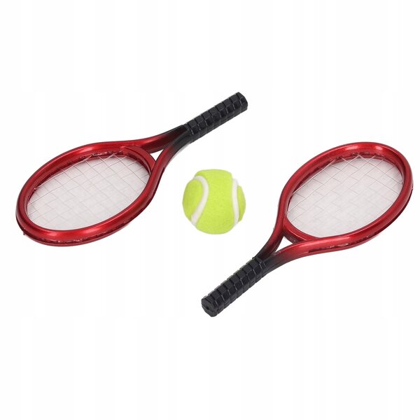 Mini-Tennisschläger-Set für 1:12 Puppen mit Ball und Plastiktüte