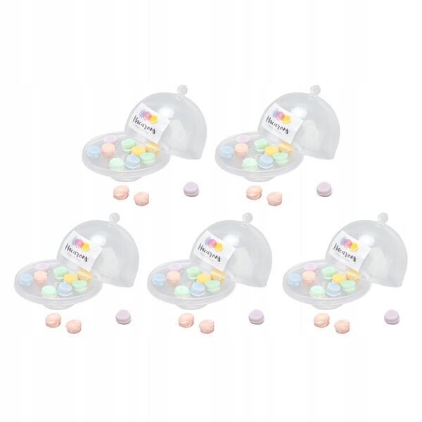 Set 5 Miniature Dolci Macaron per Case delle Bambole in Resina Resistente