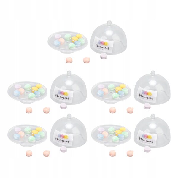 Set 5 Miniature Dolci Macaron per Case delle Bambole in Resina Resistente