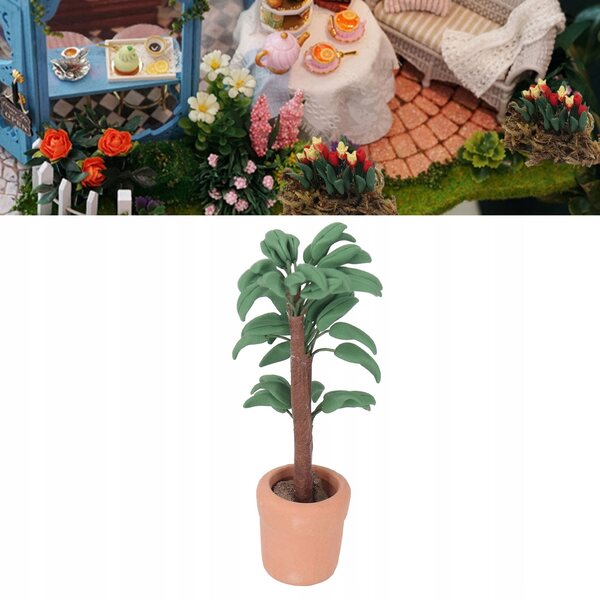 Miniatura pianta in scala 1:12 per casa delle bambole, decorazione realistica