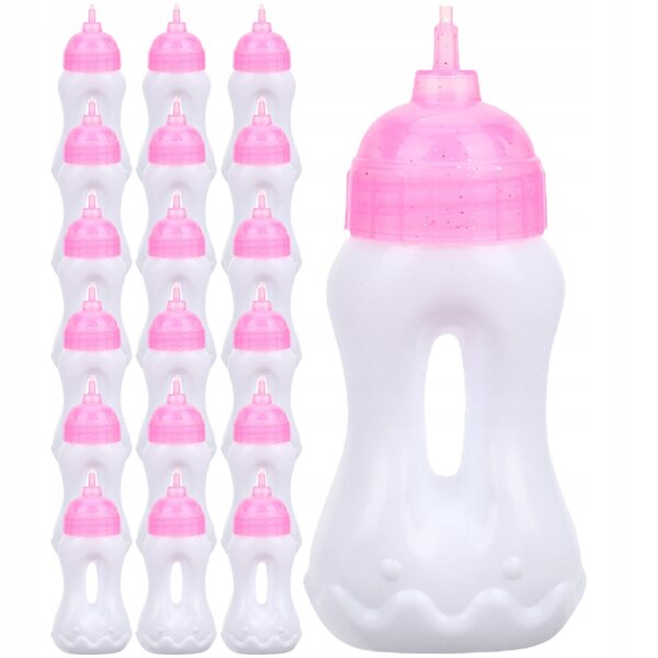 20 transparente Mini-Flaschen für Puppen, Kinderspiel und Dekoration