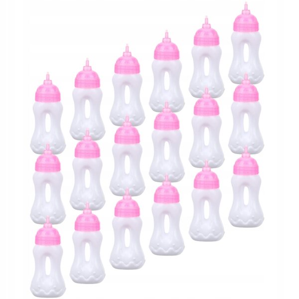 20 transparente Mini-Flaschen für Puppen, Kinderspiel und Dekoration