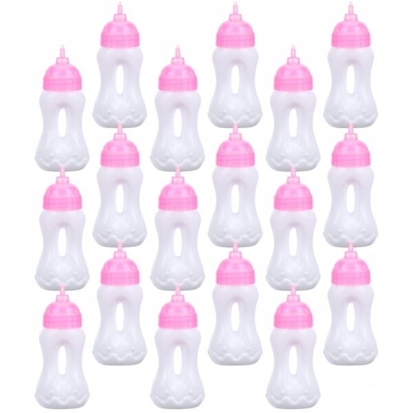 20 transparente Mini-Flaschen für Puppen, Kinderspiel und Dekoration