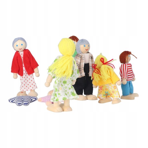 Drewniane ludu Dollhouse, Birch Wood Doll House Lolls Rodzina dla dzieci do