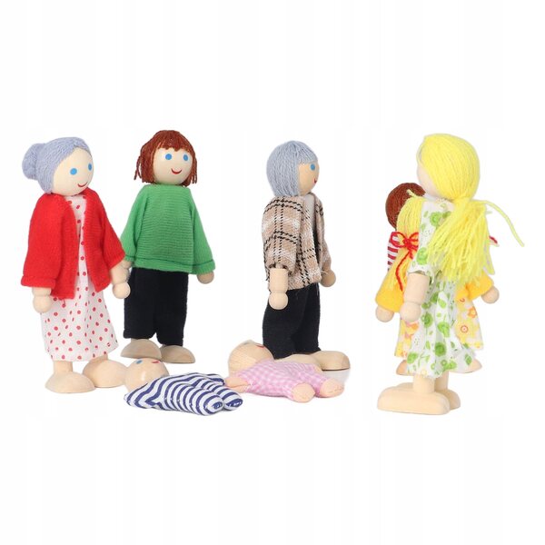 Drewniane ludu Dollhouse, Birch Wood Doll House Lolls Rodzina dla dzieci do