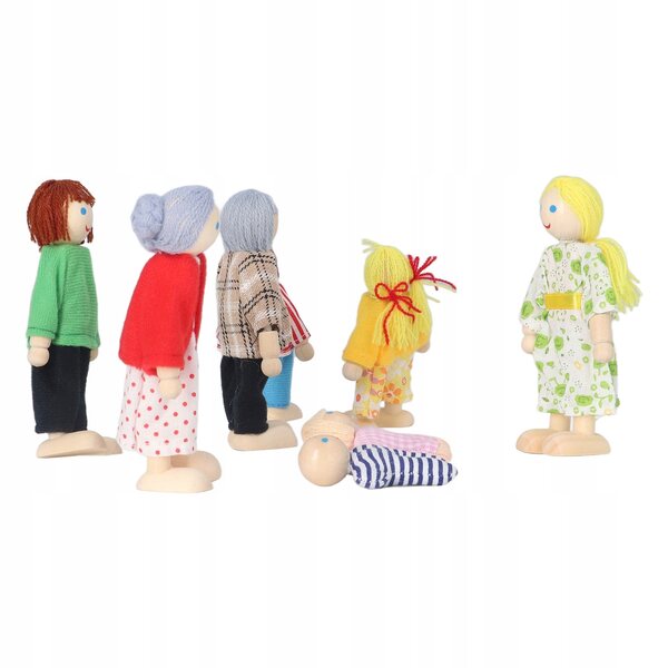 Drewniane ludu Dollhouse, Birch Wood Doll House Lolls Rodzina dla dzieci do