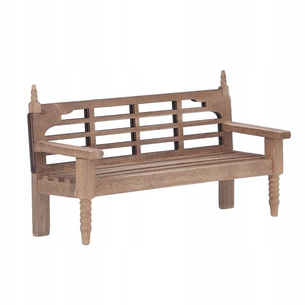 Miniatura panca da giardino 1:12 in legno di betulla non verniciata per dollhouse