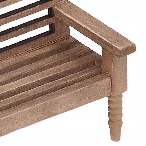 Miniatura panca da giardino 1:12 in legno di betulla non verniciata per dollhouse