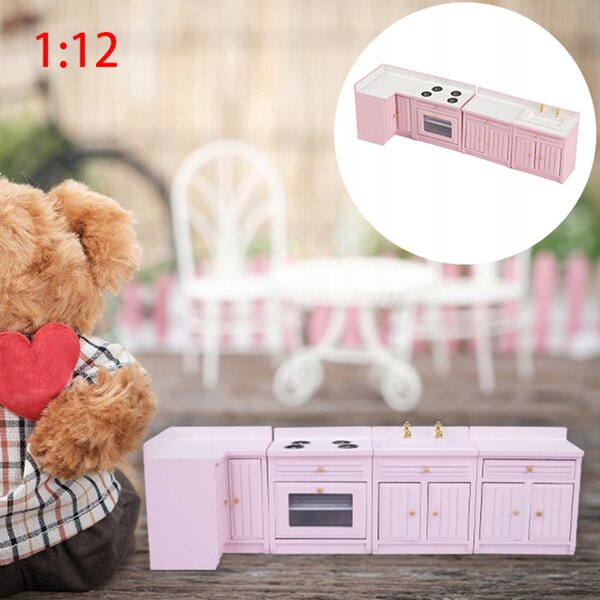 1:12 Miniaturhaus für Puppen mit elegantem und sicherem Küchenzubehör