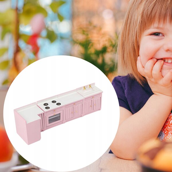 1:12 Miniaturhaus für Puppen mit elegantem und sicherem Küchenzubehör