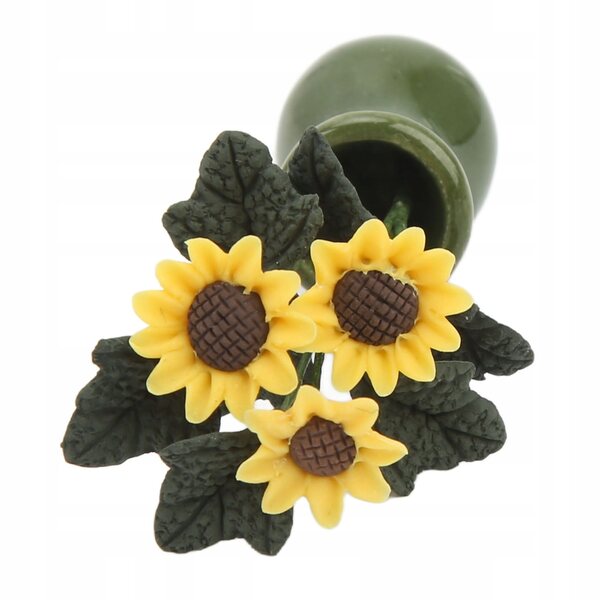Miniatura vaso di girasole per casetta 1/12 decorazione realistica e resistente