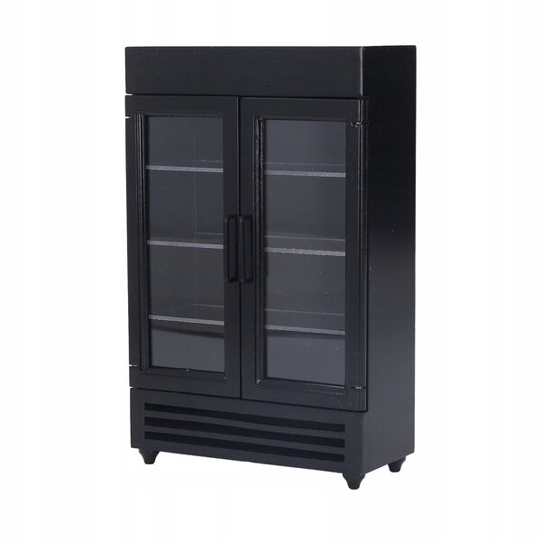 Mini frigorifero in legno per bambole - accessorio portatile per casette 1:12