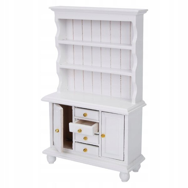1:12 Holzschrank für Puppenhaus, drei Regale, dekoratives Accessoire