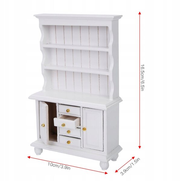 1:12 Holzschrank für Puppenhaus, drei Regale, dekoratives Accessoire