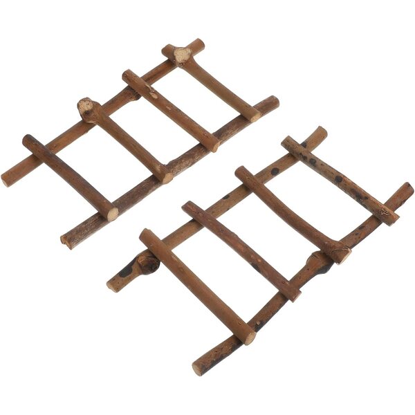 INOOMP 2 Scale in Miniatura in Rattan Scala da Giardino per Case delle Bambole