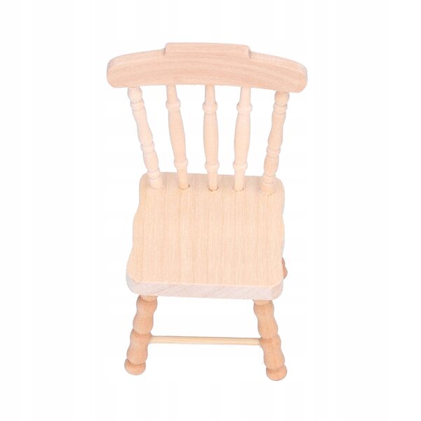 Miniatura Sedia per Casa delle Bambole 1:12 in Legno di Betulla Stile Retro
