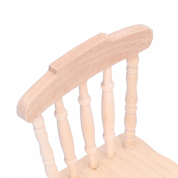 Miniatura Sedia per Casa delle Bambole 1:12 in Legno di Betulla Stile Retro