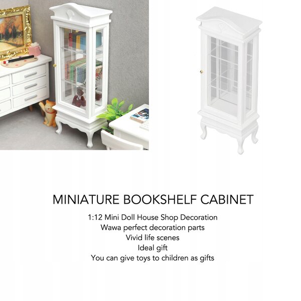Miniatura mobiletto bianco 1:12 per casa delle bambole con tetto ad arco