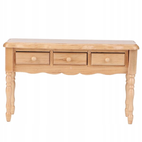 Miniatura tavolo da scrivania in legno ecologico per casa bambole 1:12