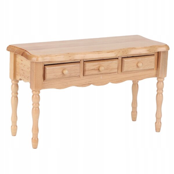 Miniatura tavolo da scrivania in legno ecologico per casa bambole 1:12