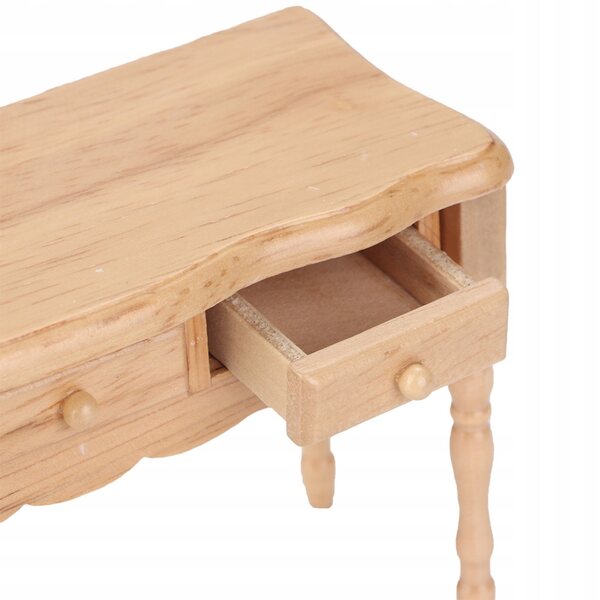 Miniatura tavolo da scrivania in legno ecologico per casa bambole 1:12
