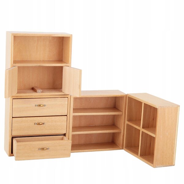 1:12 Holzmöbelset für Wohn- und Schlafzimmer im Puppenhaus