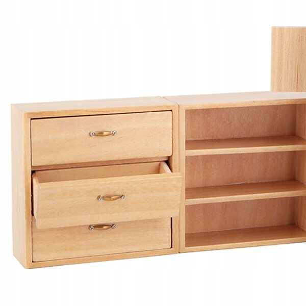 1:12 Holzmöbelset für Wohn- und Schlafzimmer im Puppenhaus